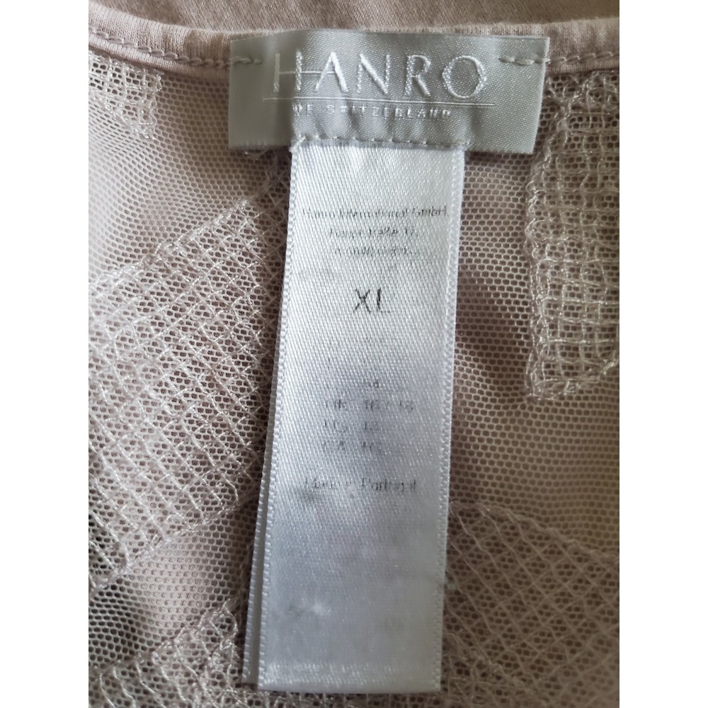 Hanro‎ Switzerland Cotton Nightgown XL Pink V-Neck Mesh Embroidered Back - Picture 3 of 10